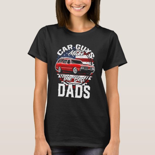 Father s Day Classic American Custom Car Station W Tシャツ (正面)