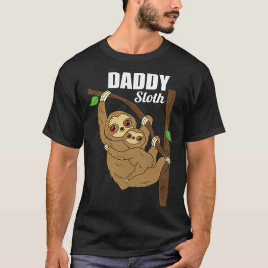 Father s Day  for Him Sloth  Men s Daddy Sloth Dad Tシャツ (正面)