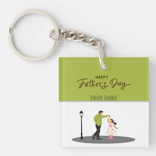 Father’s Day Gift for Dad | Custom Photo & Name キーホルダー (正面)