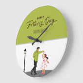 Father’s Day Gift for Dad | Custom Photo & Name ラージ壁時計 (傾斜)