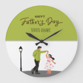 Father’s Day Gift for Dad | Custom Photo & Name ラージ壁時計 (正面)