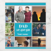Father’s Day Gift for Dad | Custom Photo & Name ワインラベル (シングルラベル)