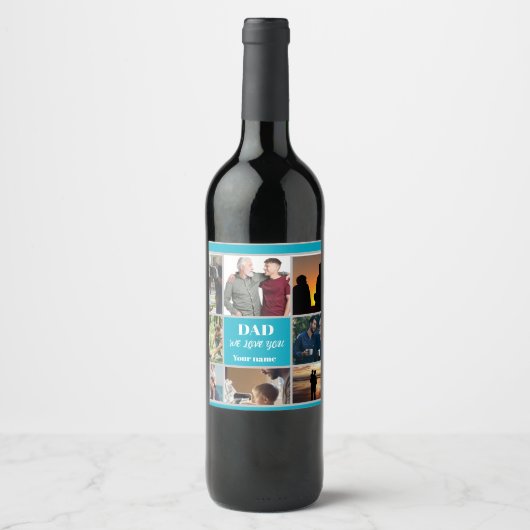 Father’s Day Gift for Dad | Custom Photo & Name ワインラベル (正面)