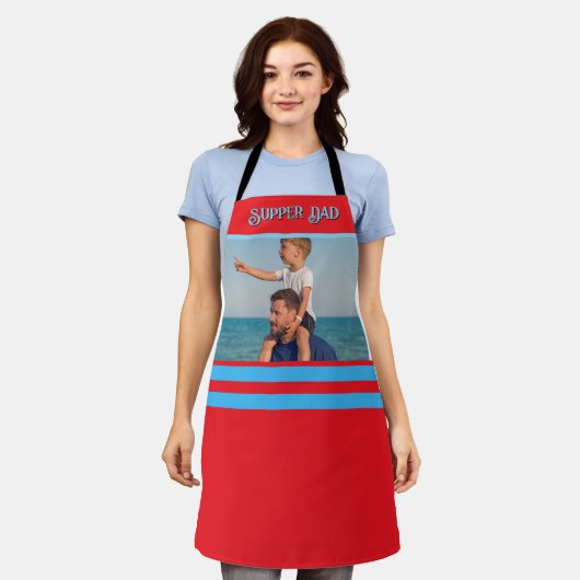 Father’s Day Gift for Supper Dad エプロン (着用した状態)