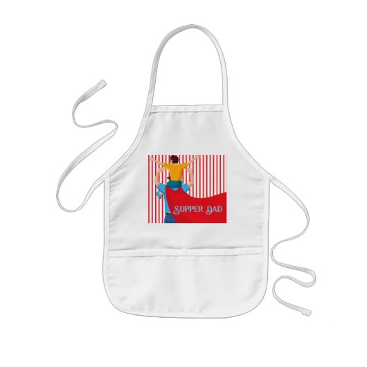 Father’s Day Gift for Supper Dad Apron 子供用エプロン (正面)