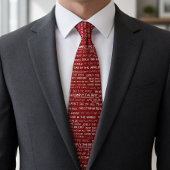 Father’s Day Gift Script Typography Pattern Red ネクタイ