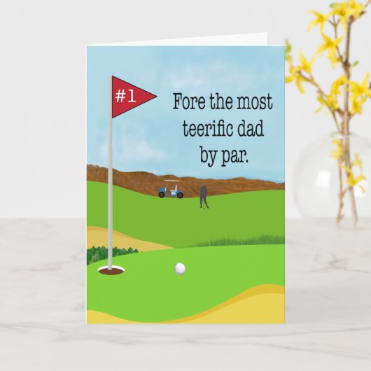 Father’s Day Golf Pun Humor カード (黄色い花)