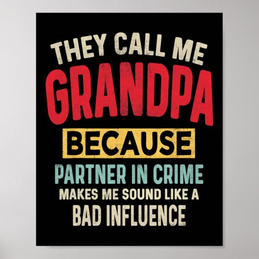 Father &# s Day Grandpa Partner In Crime おもしろい Fa ポスター (正面)