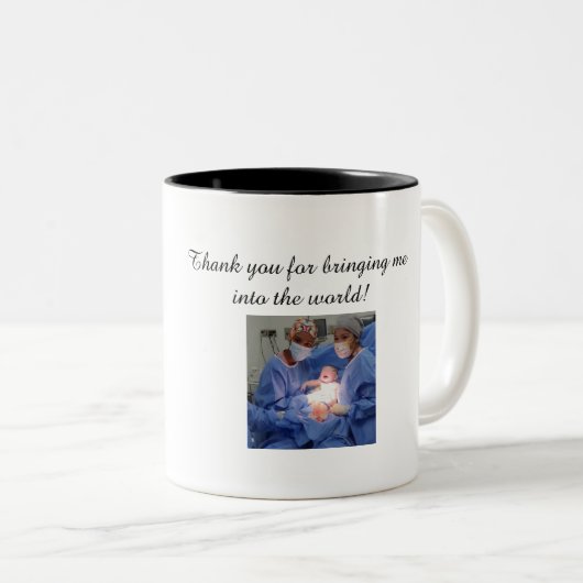 Father’s Day Mug, Medal-Pointing Doc Illustration ツートーンマグカップ (正面右)