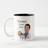 Father’s Day Mug, Medal-Pointing Doc Illustration ツートーンマグカップ (左)