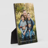 Father’s Day Papa & kids Personalized Photo Gift フォトプラーク (側面)