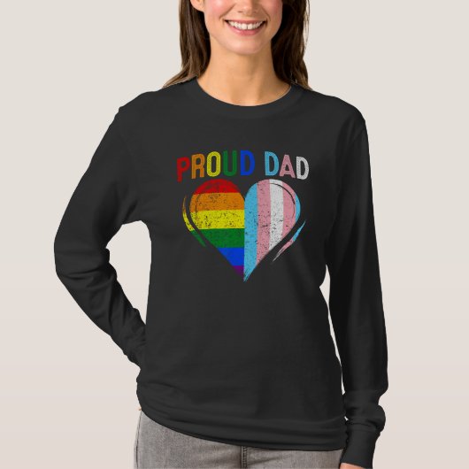 Father s Day Proud Dad Transgender Gay Rainbow LGB Tシャツ (正面)