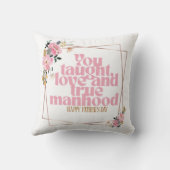 Father’s Day Throw Pillow | You Taught Love & True クッション (裏面)