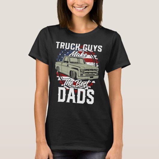 Father s Day Truck Guy Bagged Square Body Pickup T Tシャツ (正面)