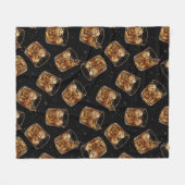 Father’s Day Whiskey Lover Throw Blanket for Dad フリースブランケット (正面(横))