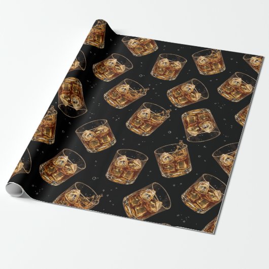 Father’s Day Whiskey Lover Wrapping Paper for Dad ラッピングペーパー (アンロールド)