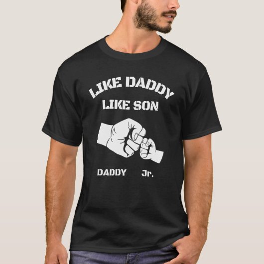 Father Son Fist Bump Matching Father s Day Daddy D Tシャツ (正面)