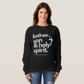 Father, Son & Holy Spirit Warrior Jesus Cross T-Sh スウェットシャツ (正面フル)