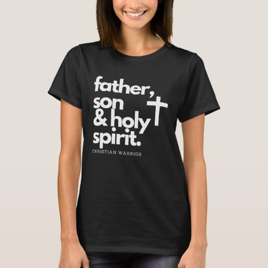Father, Son & Holy Spirit Warrior Jesus Cross T-Sh Tシャツ (正面)