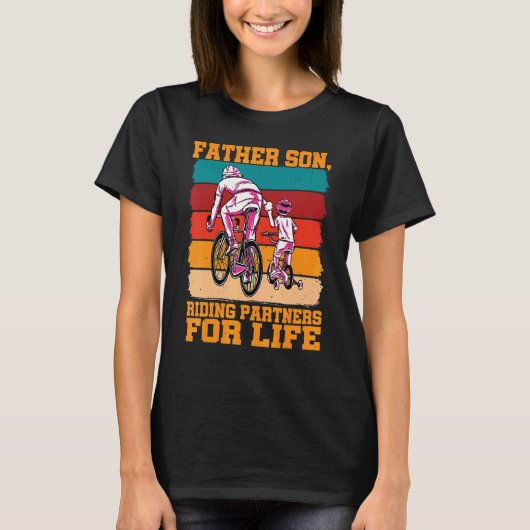 Father Son  Riding Partners For Life Tシャツ (正面)