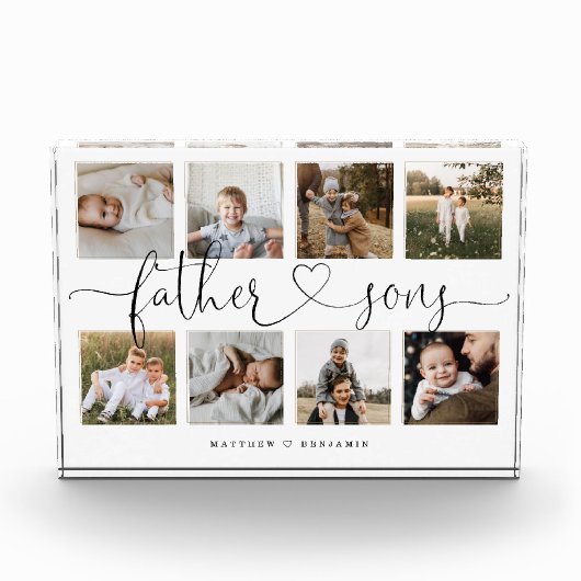 Father Sonsハートスクリプト |フォトグリッドのコラージュ フォトブロック (正面)