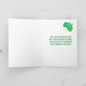 Father St Patrick's Day Shamrocks Green Checks カード (内部)