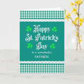 Father St Patrick's Day Shamrocks Green Checks カード (黄色い花)