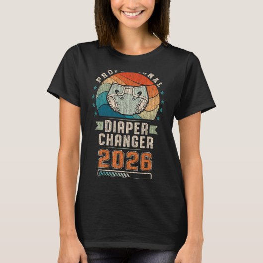 Father To Be Future Daddy, Expecting Dad 2026 Diap Tシャツ (正面)