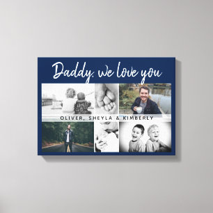 Father with Kids and Family Daddy Blue 6写真 キャンバスプリント