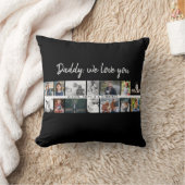 Father with Kids Family Dad 14 Photo Collage  クッション (ブランケット)