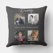 Father with Kids Family Daddy 4 Collage クッション (裏面)