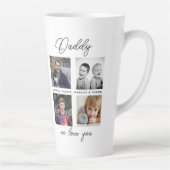 Father with Kids Family Daddy 4 Photo Collage カフェラテマグ (右)