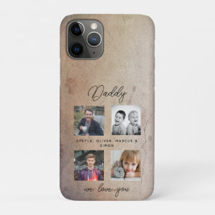 Father with Kids Family Daddy 4 Photo Collage iPhone 11 Proケース