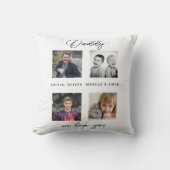 Father with Kids Family Daddy Photo Collage クッション (正面)