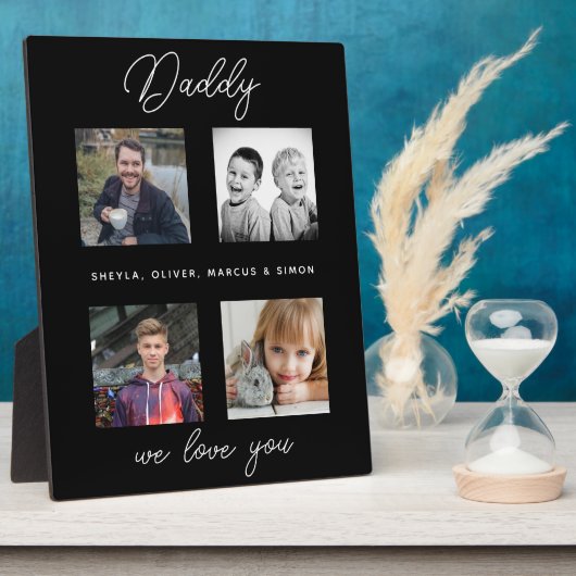 Father with Kids Family Daddy Photo Collage フォトプラーク (側面)