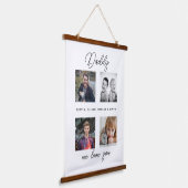 Father with Kids Family Daddy Photo Collage 吊り下げ型タペストリー (傾斜あり)