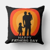 Father with Two Children Sunset Silhouette クッション (正面)