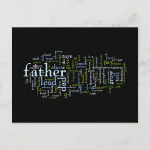 Father Word Cloudポストカード ポストカード