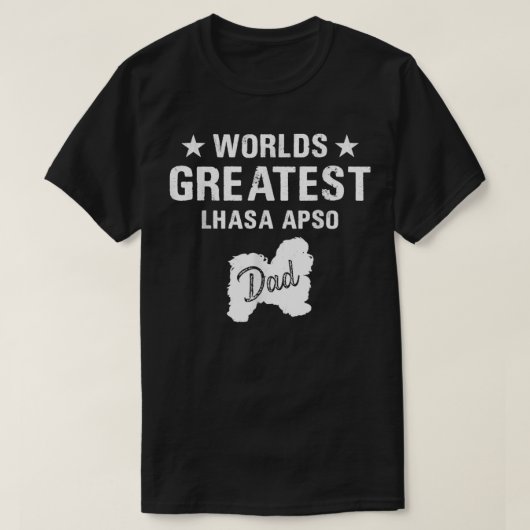 Father Worlds Greatest Lhasa Apso Dog Dad Paw Cute Tシャツ (デザイン正面)