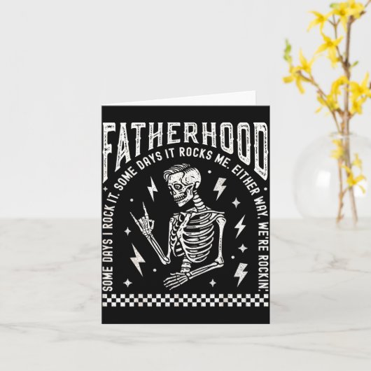 Fatherhood Some Days I Rock It Skeleton Dad Tour F カード (黄色い花)