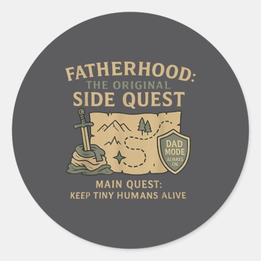 Fatherhood The Original Side Quest Dad Mode  ラウンドシール (正面)