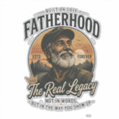 Fatherhood The Real Legacy ヴィンテージ父の日 シール (正面)