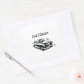 Father's Day タイポグラフィーデザイン Just Classic Car スクエアシール (封筒)