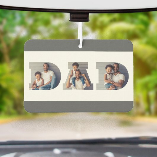 Father's Day 3-Photo "Dad" Cutout Typography カーエアーフレッシュナー