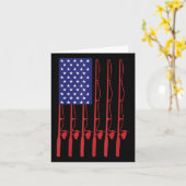 Fathers Day 4th Of July Fishing American Flag カード (黄色い花)