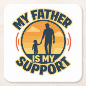 Father's Day Appreciation スクエアペーパーコースター (正面)