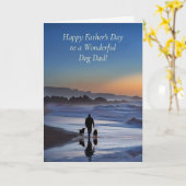 Fathers Day at the Beach with Dogs Sunset Dog Dad  カード (黄色い花)