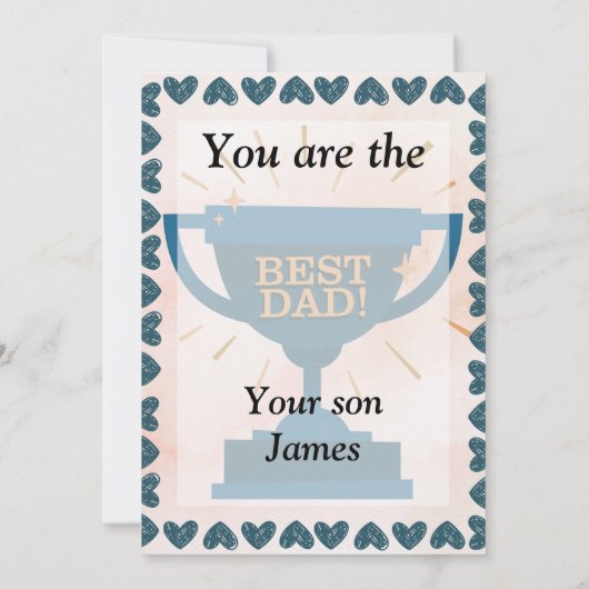 Father's day best dad 招待状 (裏面)