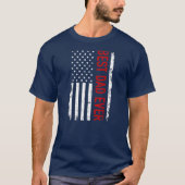 Father's day Best dad ever with US american flag  Tシャツ (正面)