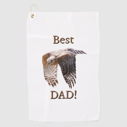 Father's Day "Best Dad" Hawk  ゴルフタオル (正面)